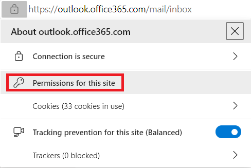 enable outlook web browser notifications on Google Chrome and Edge to fix Microsoft Outlook email notifications or sound not working on Windows 10