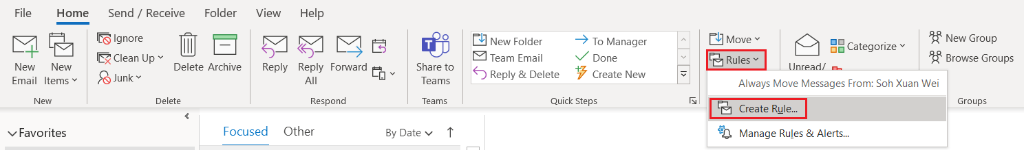 create custom notification rule on Microsoft Outlook to fix email notifications or sound not working on Windows 10 or macOS