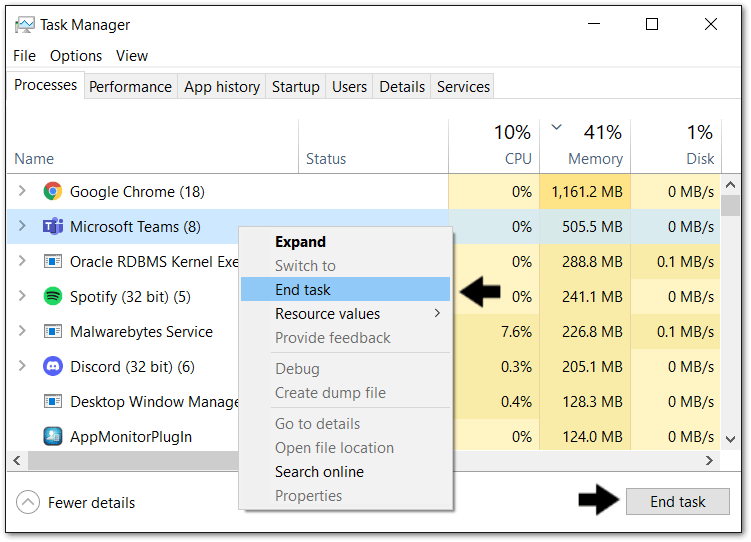 Force close and restart Windows app or web browsers to fix crunchyroll buffering, crashing, not working, loading