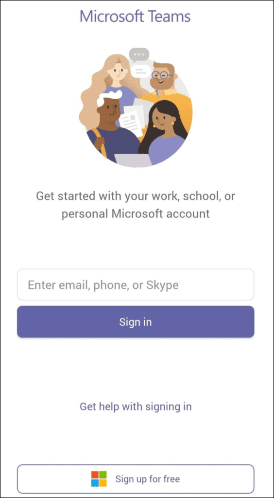 sign back into the Microsoft Teams app on mobile on Android or iOS to fix Microsoft Teams images, pictures, photos, GIFs, videos not showing, loading, displaying or playing
