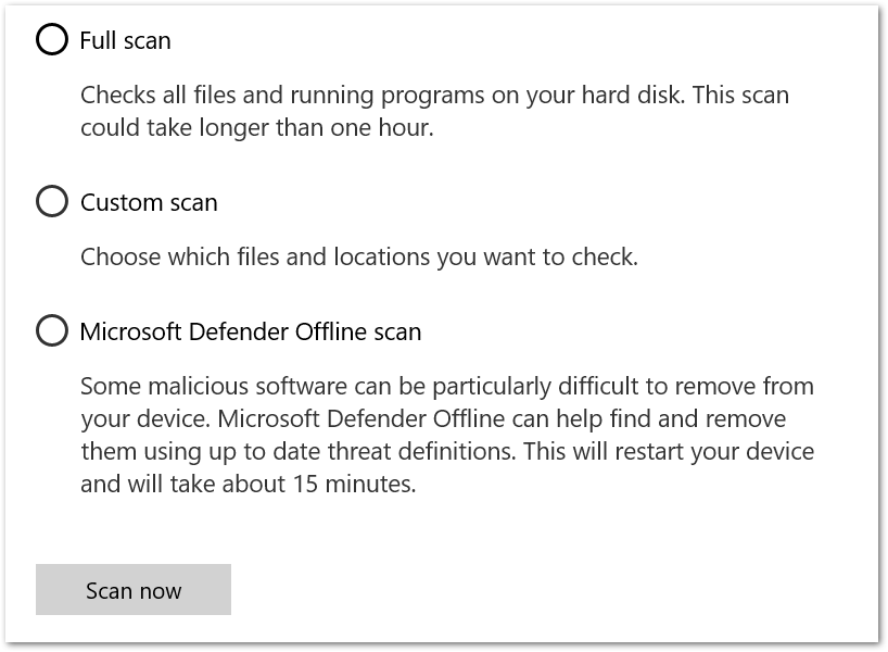 Run malware and virus scan using Windows Security to fix can't log in Disney Plus, not signing in, or Sign In button not working