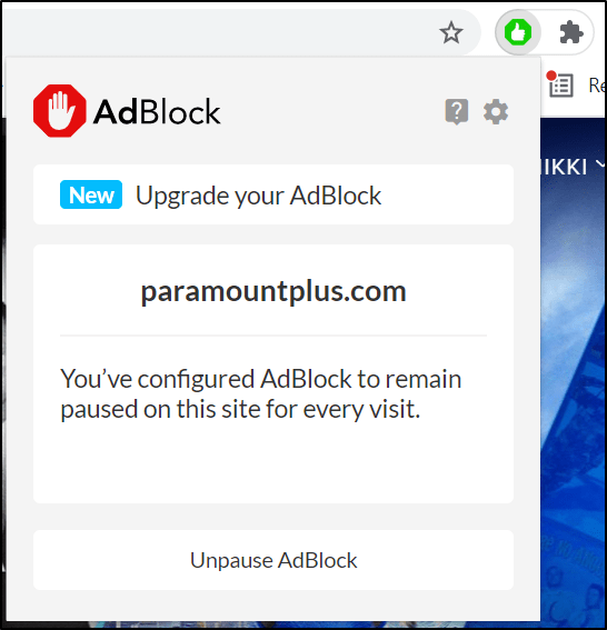 disable adblock extension on web browser to fix Paramount Plus keeps buffering, not working, playing or loading