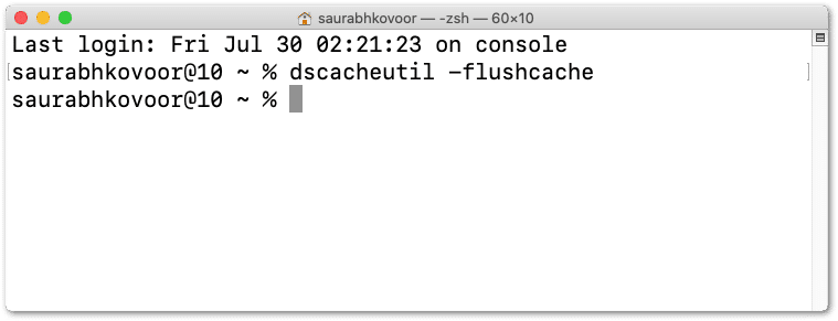 flush dns cache on maOS through Terminal to fix Gmail search not working, finding emails, or showing no results