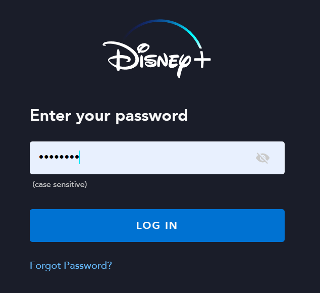 Retype Disney Plus account password in login form to fix can't log in Disney Plus, not signing in, or Sign In button not working
