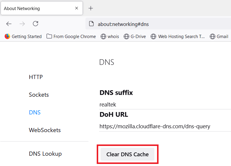 clear dns host resolver cache on Mozilla Firefox to fix Discord keeps logging out