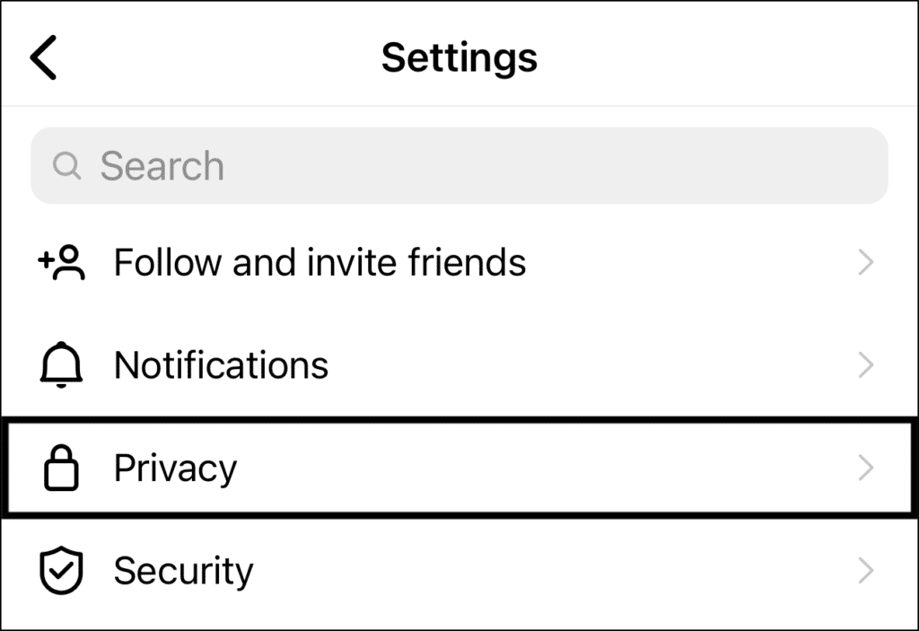 select Instagram privacy settings to make your instagram profile public to fix Instagram hashtags not showing or working on posts, reels or stories
