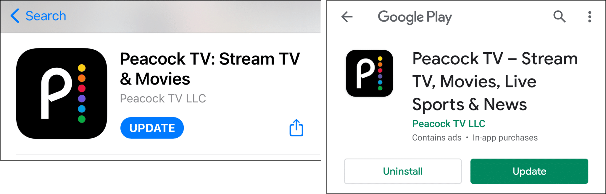 update Peacock TV app to fix Peacock TV buffering, not loading or working
