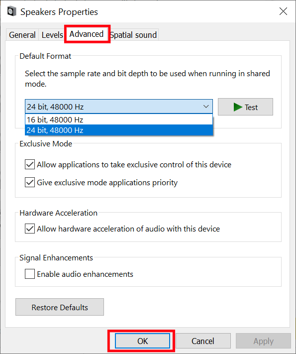set audio to studio quality on Windows 10 and newer to fix Netflix no sound, audio problems/issues or volume not working