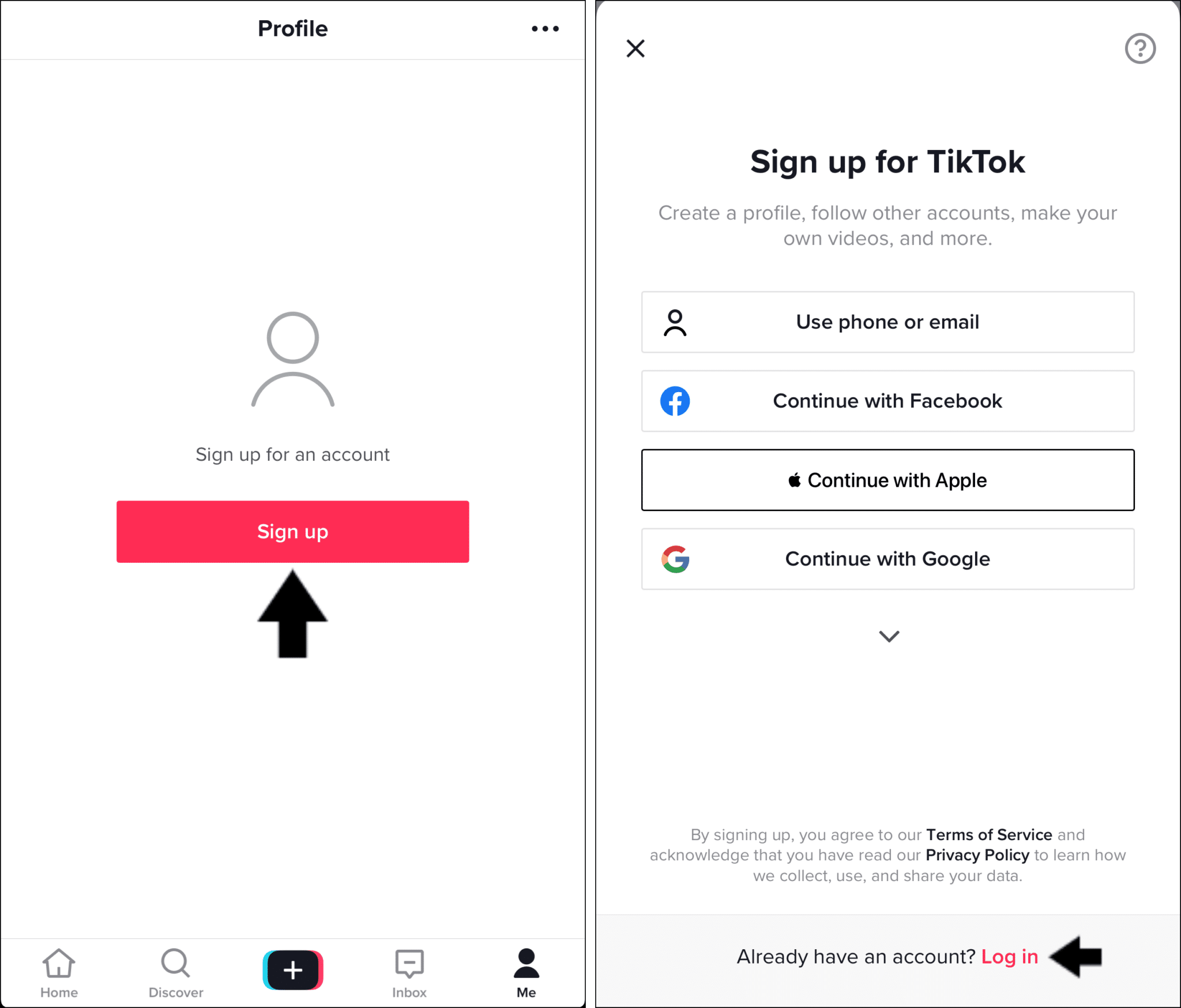 access TikTok login page to reset account password to fix can't log in to TikTok, "Too many attempts, please try again" error message, or login failed
