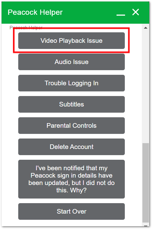 contact Peacock TV Support Center through official website to fix Peacock TV buffering, not loading or working