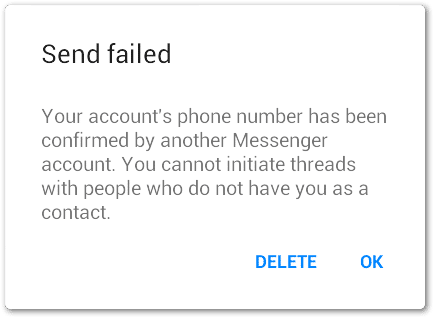 Facebook Messenger Send Failed error message - fix messages not sending, working, receiving, showing or loading