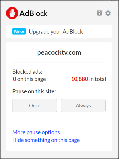 disable adblock extension on web browser to fix Peacock TV buffering, not loading or working