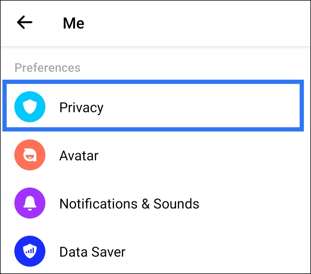 check and reconfigure privacy settings in Facebook Messenger app settings to fix messages not sending, working, receiving, showing or loading
