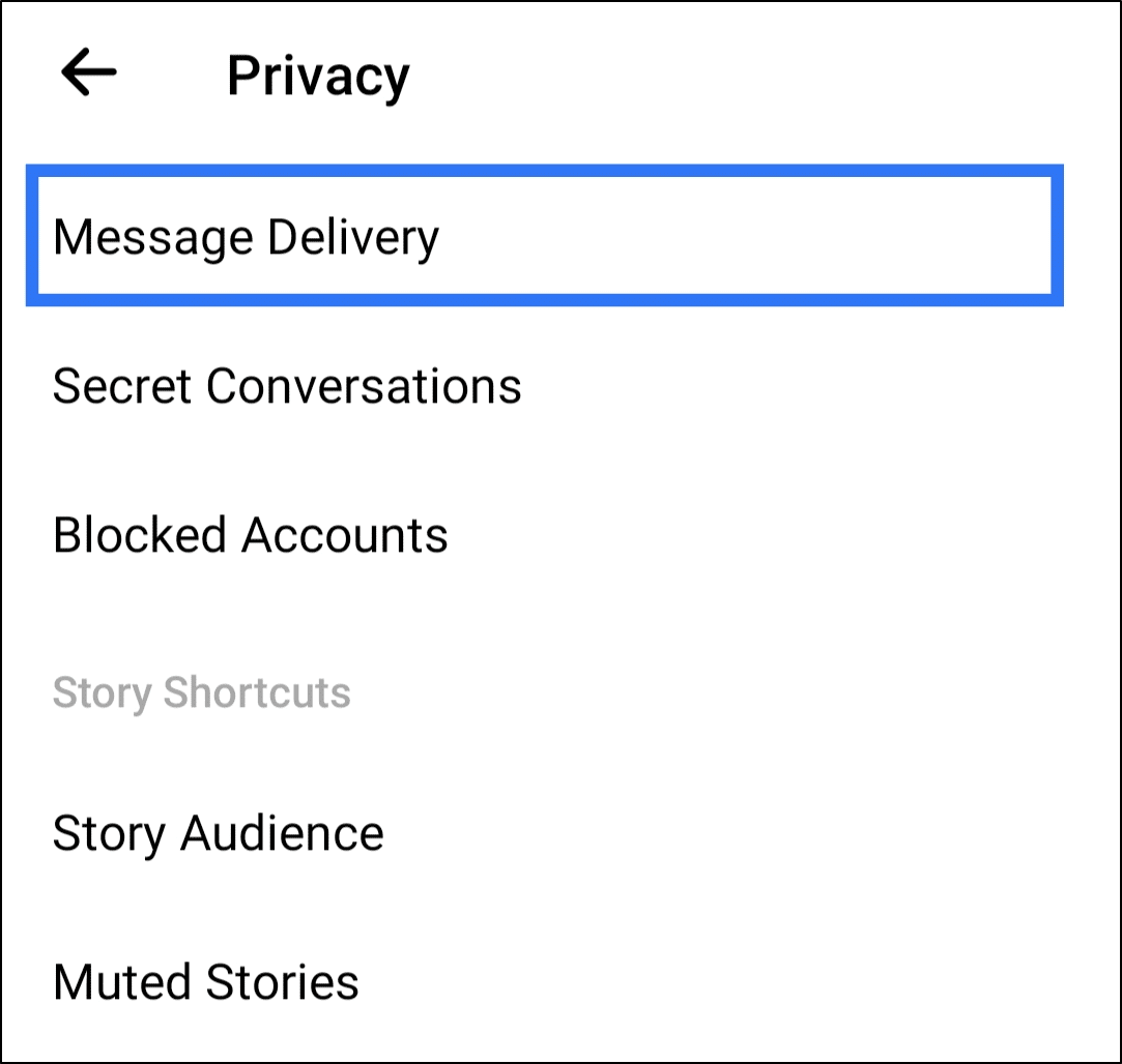 check and reconfigure privacy settings in Facebook Messenger app settings to fix messages not sending, working, receiving, showing or loading