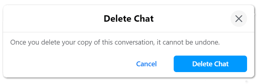 clear chat conversations through Facebook Messenger website to fix messages not sending, working, receiving, showing or loading