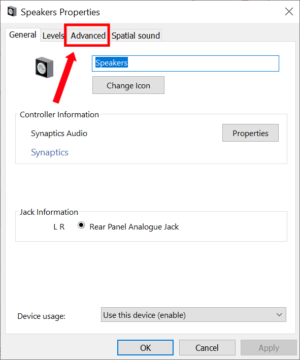 access Advanced settings for audio device on Windows to disable app exclusive control to sound devices to fix Netflix no sound, audio problems/issues or volume not working