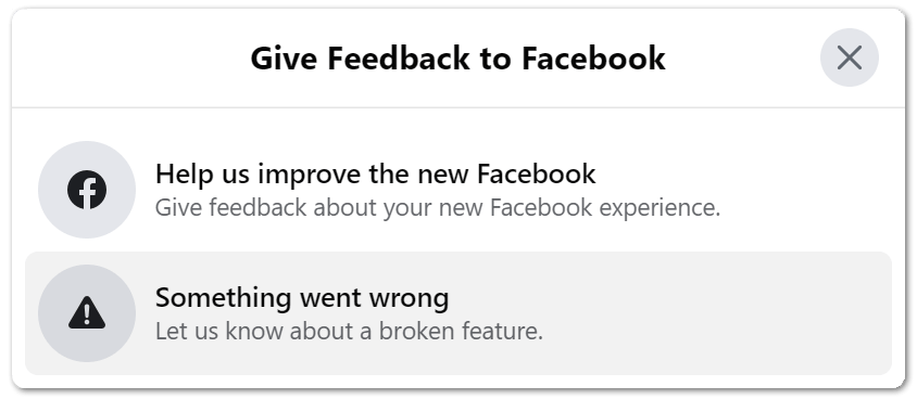 Contact Facebook Support through website to fix messages not sending, working, receiving, showing or loading