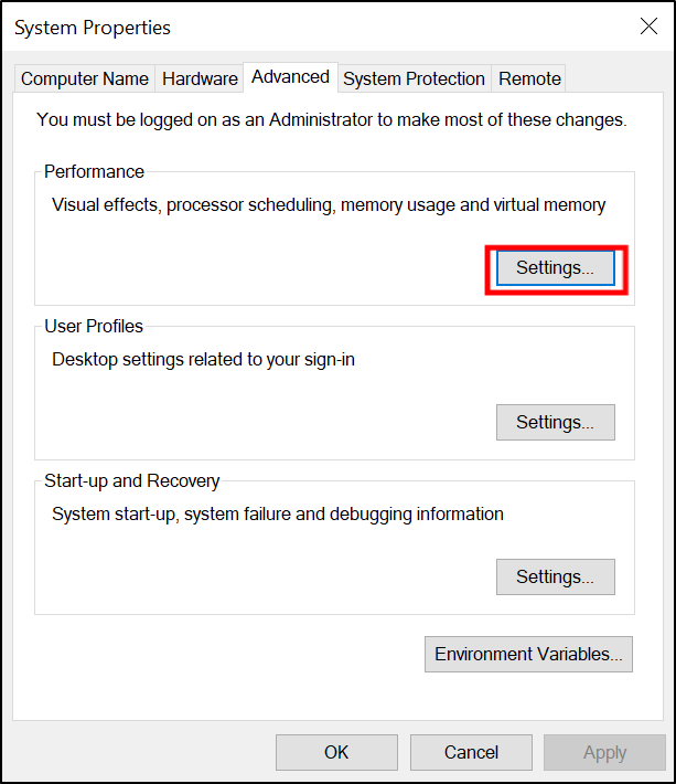 edit and reconfigure performance settings on Windows to fix Netflix no sound, audio problems/issues or volume not working