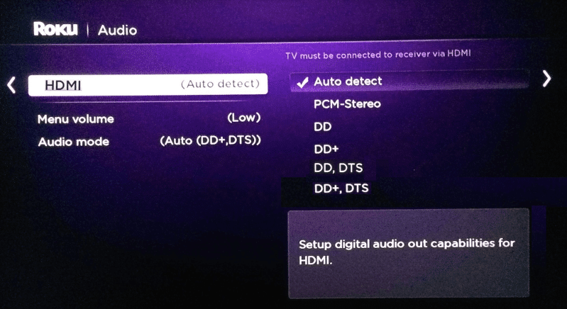 change HDMI video resolution settings on Roku TV to fix Netflix no sound, audio problems/issues or volume not working