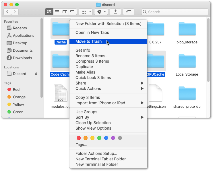 delete discord cache files on macOS to fix Discord keeps logging out