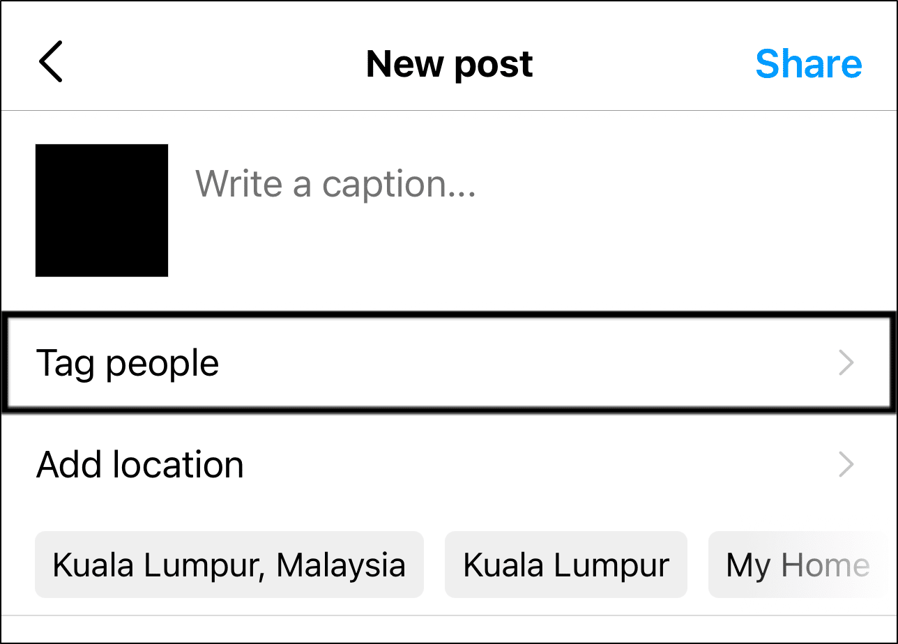 tagging someone in an Instagram post