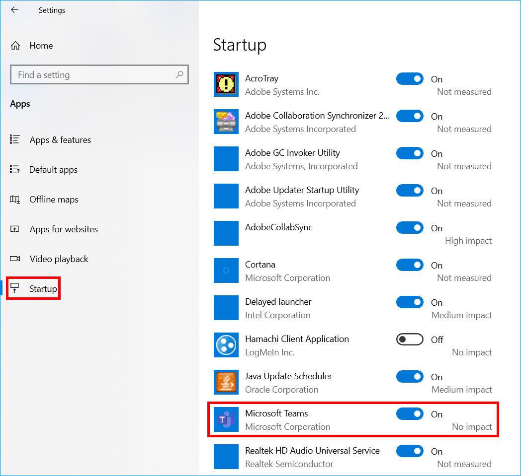 ensure Microsoft Teams opens on Startup to fix Microsoft Teams desktop notifications not working on Windows or macOS