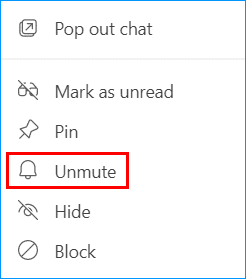 Check, unmute, and configure notification settings for Microsoft Teams chat to fix Microsoft Teams desktop notifications not working on Windows or macOS