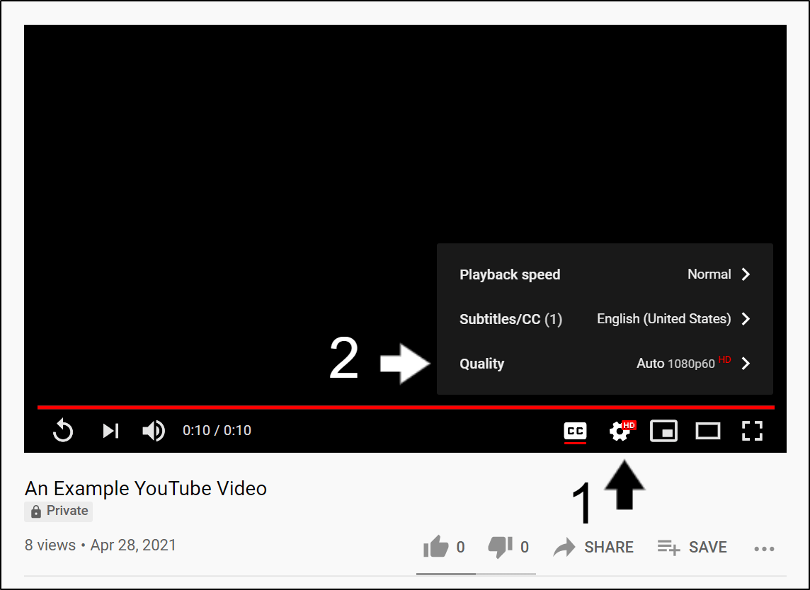 lower YouTube video streaming quality to fix YouTube no sound problem/issue, muted audio, sound delay or volume not working or playing