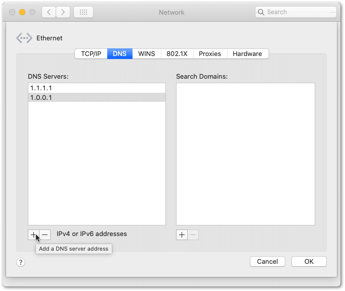 changing DNS addresses and settings on macOS to fix Discord messages not sending, receiving, loading, updating or "Message Failed to Load" error