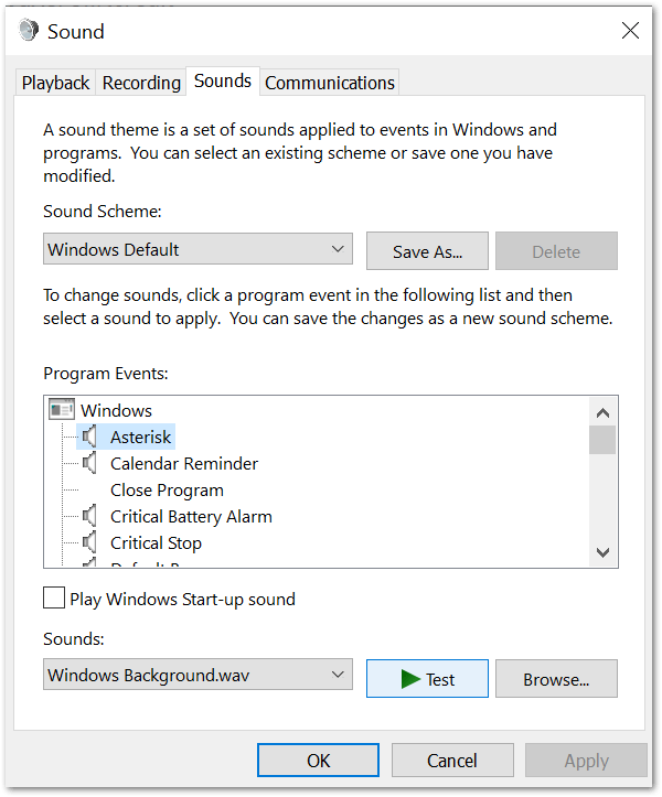 check the system sounds on Windows to fix YouTube no sound problem/issue, muted audio, sound delay or volume not working or playing