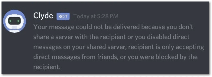 Discord messages not sending or Clyde bot "Your message could not be delivered" error