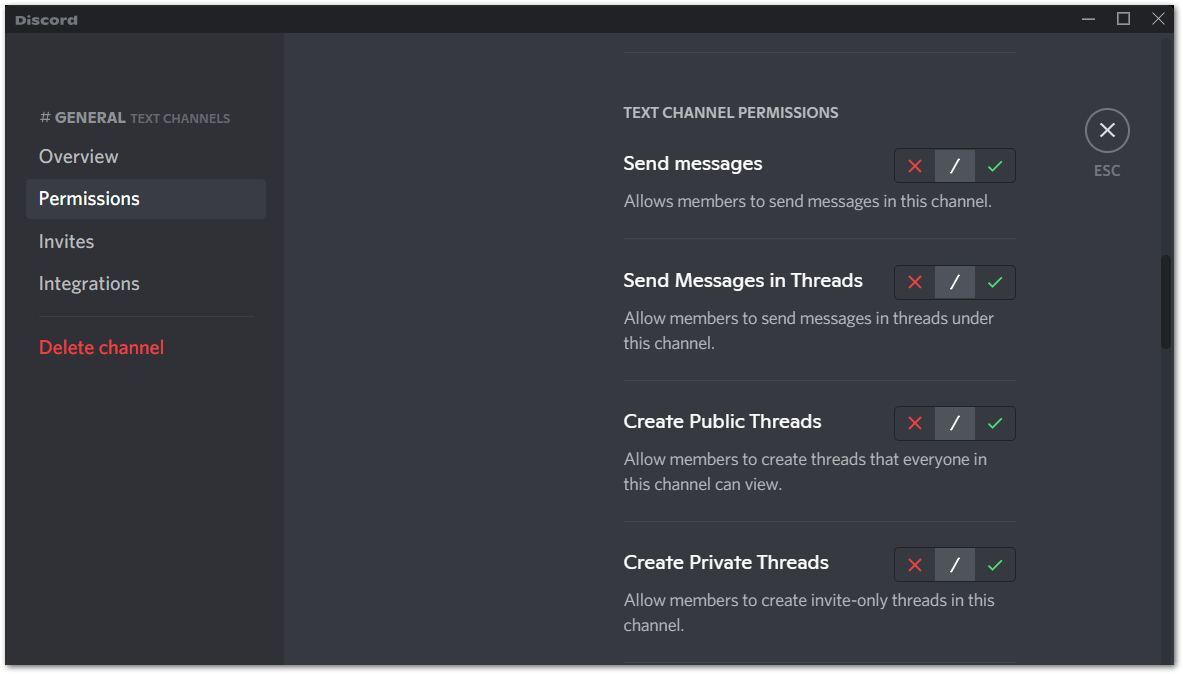 edit the Discord server or channel settings to fix Discord messages not sending, receiving, loading, updating or "Message Failed to Load" error