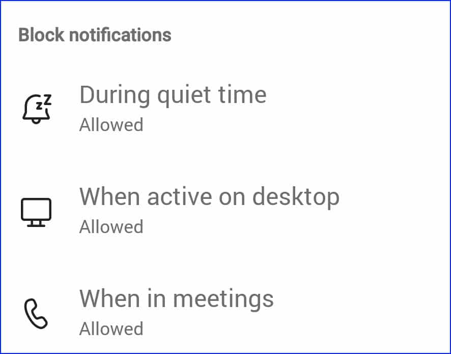 check Block Notification rules through Microsoft Teams app settings to fix mobile notifications not working or showing on iOS or Android