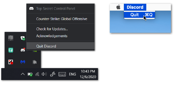 completely close and restart Discord client on Windows and macOS to fix Discord search bar or function not working or showing no results