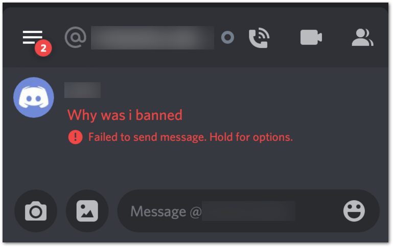 Discord red text "Failed to send message" error or messages not sending