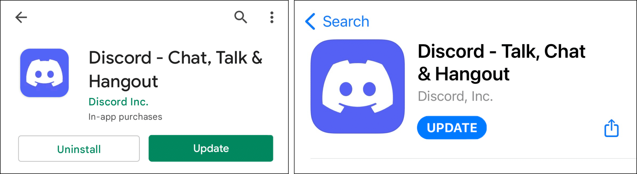 update Discord app on Android and iOS to fix Discord search bar or function not working or showing no results