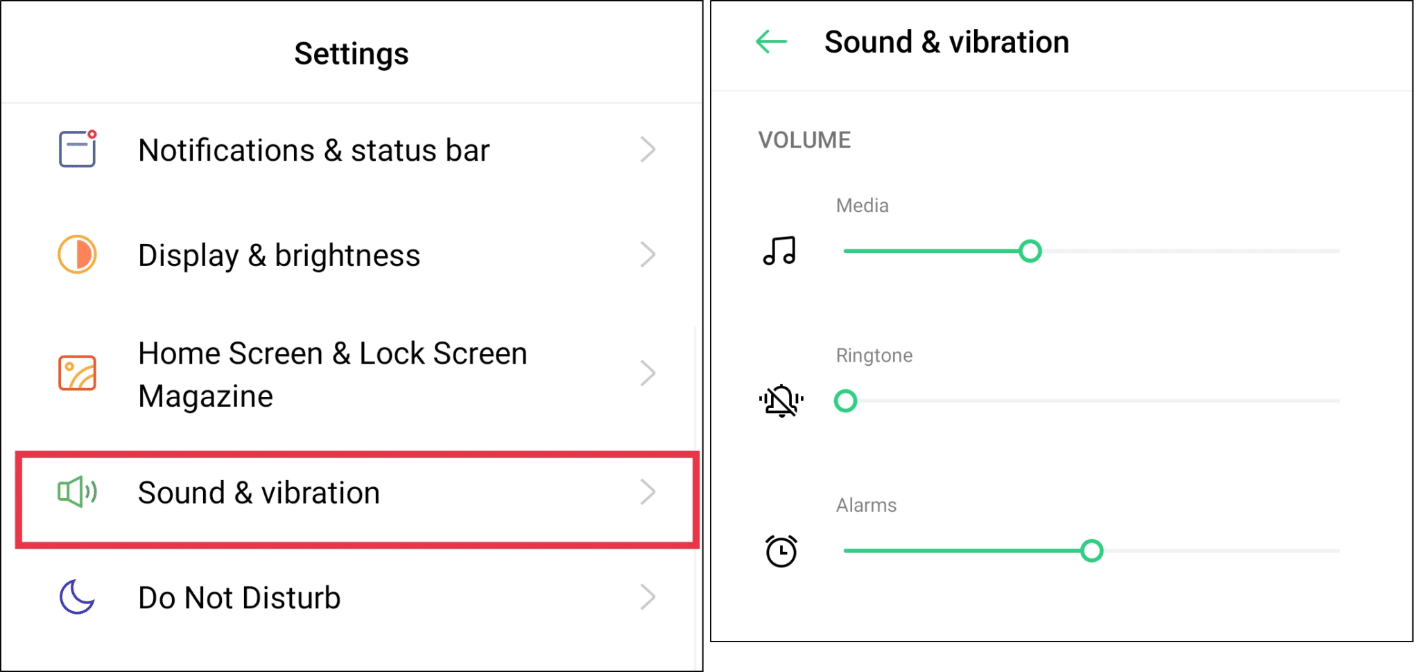 ensure the system sound or media volume is not muted on Android to fix Spotify no sound or audio not working or playing