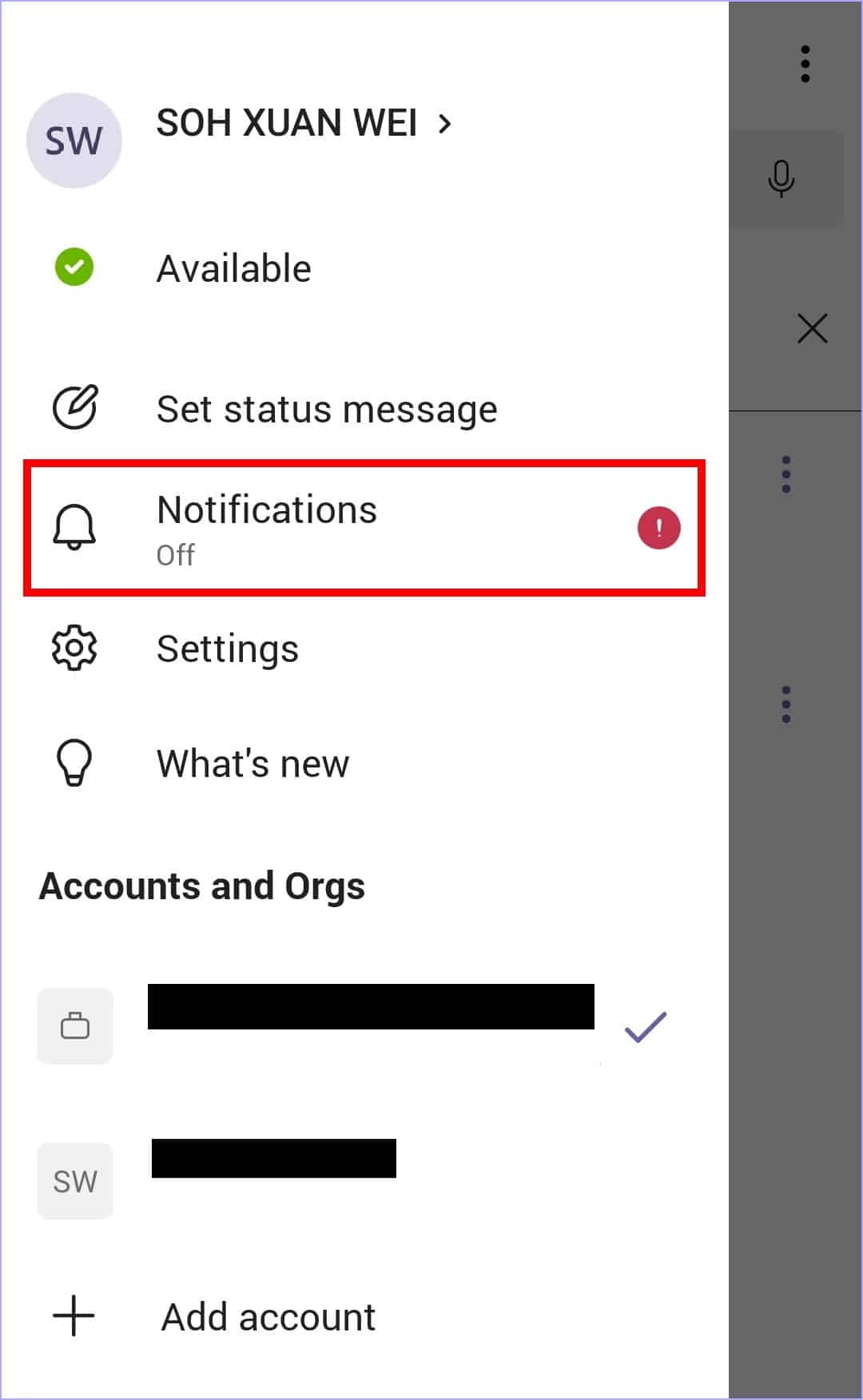 access Notification settings on Microsoft Teams app to check Block Notification rules to fix mobile notifications not working or showing on iOS or Android