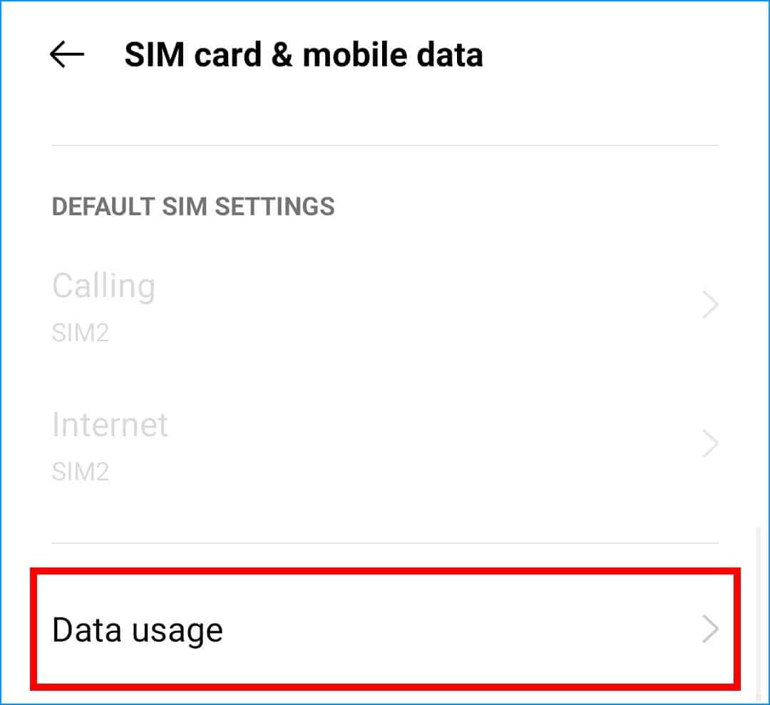 access Data usage settings to disable data saving mode on Android to fix Microsoft Teams mobile notifications not working or showing
