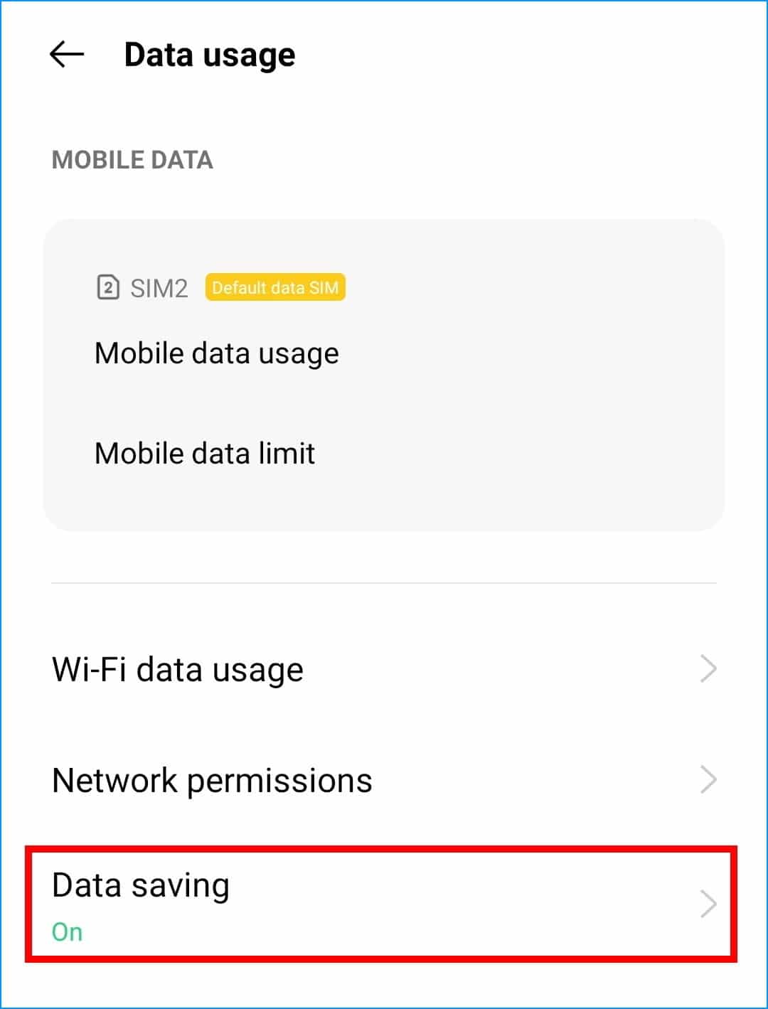 disable Data saving mode on Android to fix Microsoft Teams mobile notifications not working or showing