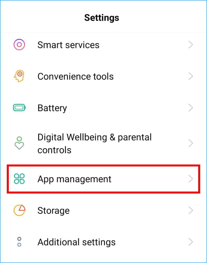 access App Management or App List on Android to clear Amazon Prime Video app cache data to fix not playing stream or titles/movies or the video player not working, Video Unavailable, Something Went Wrong error message