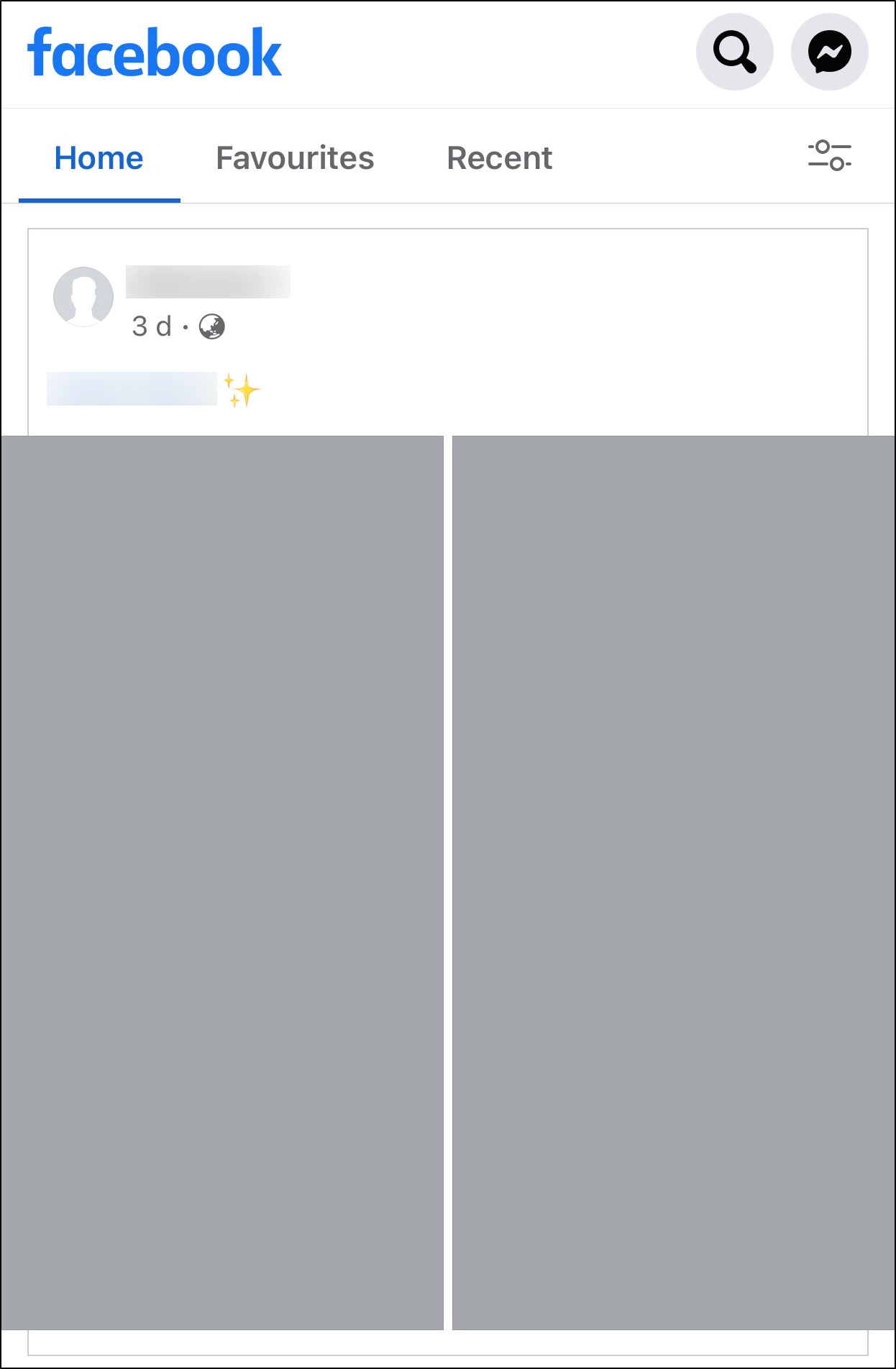 Facebook pictures, images, photos on newsfeed blank, grey, black image or not loading or showing