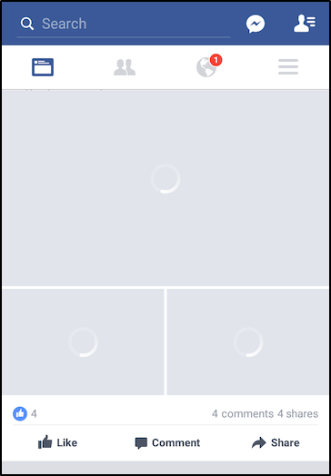 Facebook pictures, images, photos on newsfeed blank, grey, black image or not loading or showing