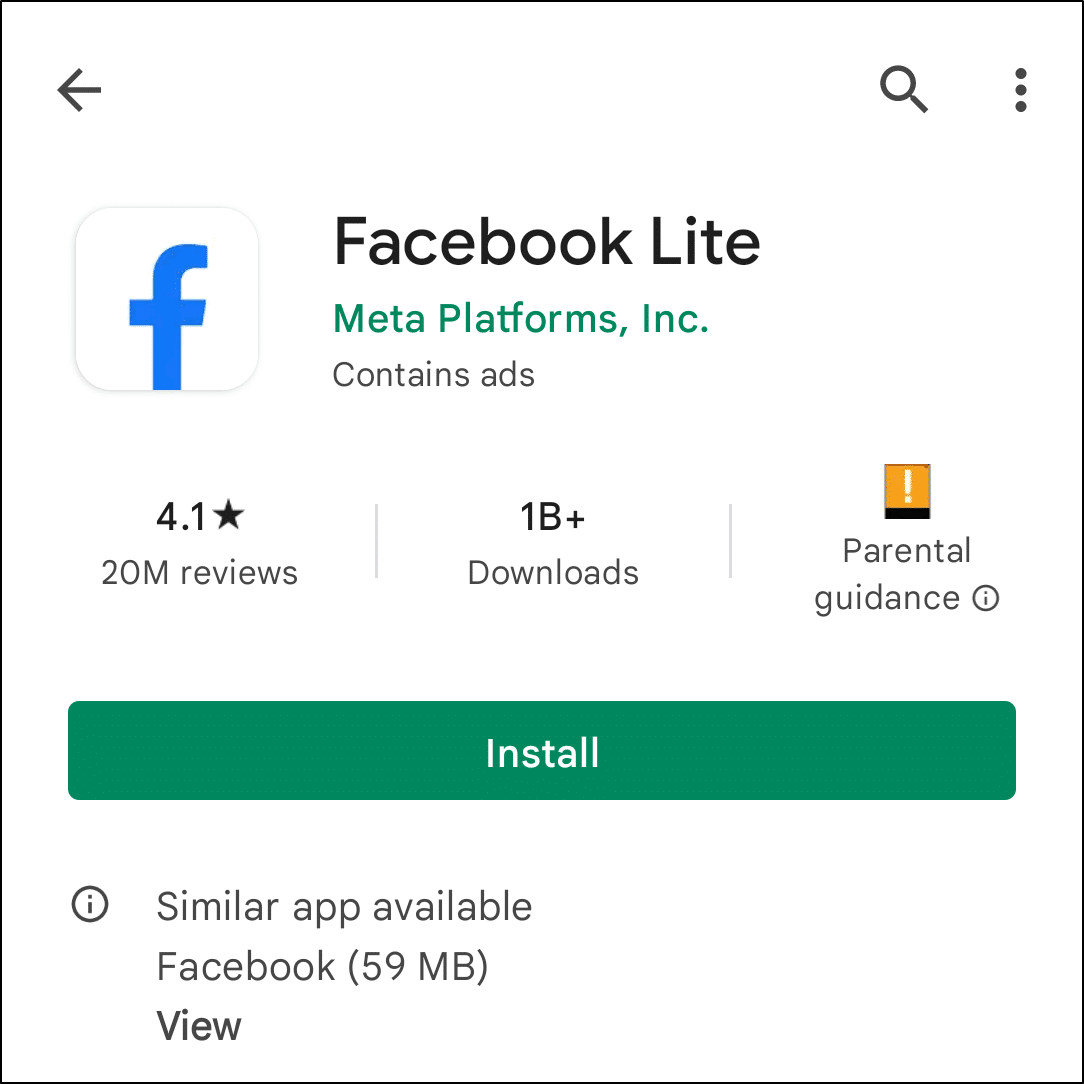try using the Facebook Lite app to fix Facebook pictures, images, photos not loading or showing