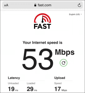 test your internet speed on Fast.com to ensure stable connection to access Apple App Store