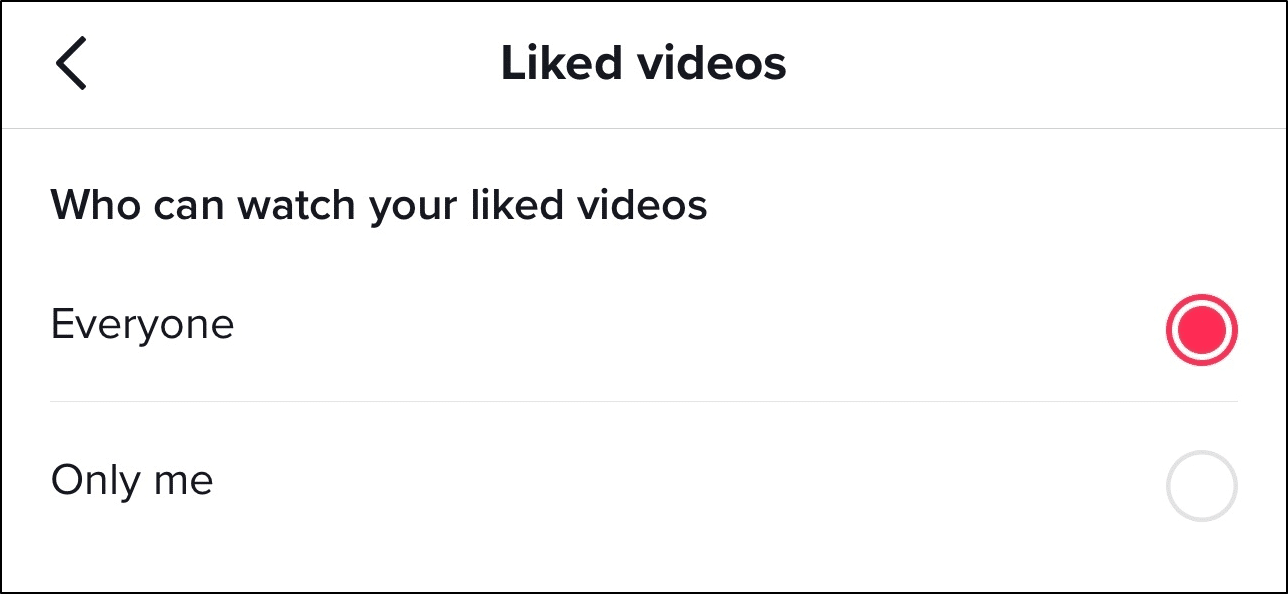 Allow other users/public to see your liked videos on TikTok to fix TikTok liked videos disappeared, not showing, updating, saving or working