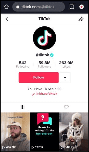 use the web version of TikTok on your mobile device's web browser to fix TikTok analytics, likes, views, or active followers not showing or working