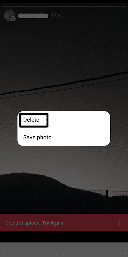 fix Instagram stories not uploading by deleting and recreating the post