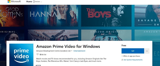 install pending updates for the Amazon Prime Video client on Microsoft Store to fix stream keeps buffering, stopping, freezing or not loading, working, internet connection/streaming problems