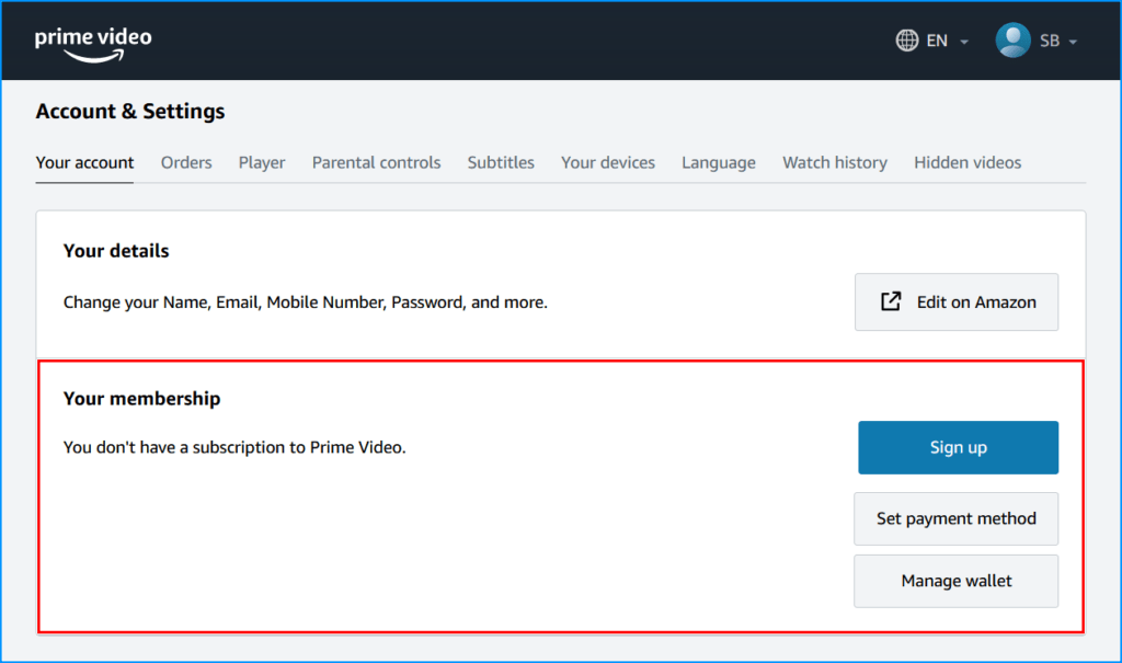 Click the "Add a payment method" option